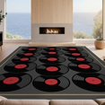 thumbnail image 2 of Design&I 6'x9' Ultra Soft Area Rug, Cd Vinyl Record Retro Disc Concentric Groove Border Soundwave Music Flowing None Fluffy Washable Non Shedding for Guest Room Bedroom Living Room, 2 of 7