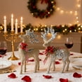 thumbnail image 5 of Christmas Statues, Deer Figurine Decorations, Elk Sculptures, Lifelike Craft Statues, Christmas Elk Ornaments, Cabinet Decorative Figurines for Home and Office, 5 of 5