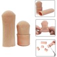 thumbnail image 2 of 4pcs Adjustable Cuttable Gel Toe and Finger Cap Lined Gel Toe Covers Sleeves Ribbed Knit Toe Caps Digital Caps (L)2.0cm, 2 of 8