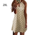 thumbnail image 4 of Vestido informal bohemio elegante Qarigey playero de vacaciones Caqui 2XL, 4 of 6