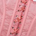 thumbnail image 6 of Women's Lace up Gothic Jacquard Shoulder Straps Tank Overbust Shapewear Corset Bustiers Top, Pink Size XL, 6 of 8