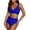 Blue, variant on ZQUUVOU Women's Bikini Set High Waisted V-Neck Solid Swimsuit (Blue,L)