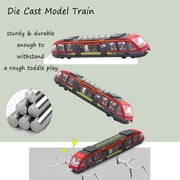 Train Set High Speed Lotomotive Engine Die Cast Model Car Sliding Subway Train for Kids Set of 3