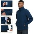thumbnail image 5 of Satankud Men's Softshell Jacket Fleece Lined Waterproof Stand Collar Soft Lightweight Shell Rain Jacket Windbreaker Outdoor Hiking Navy S, 5 of 9
