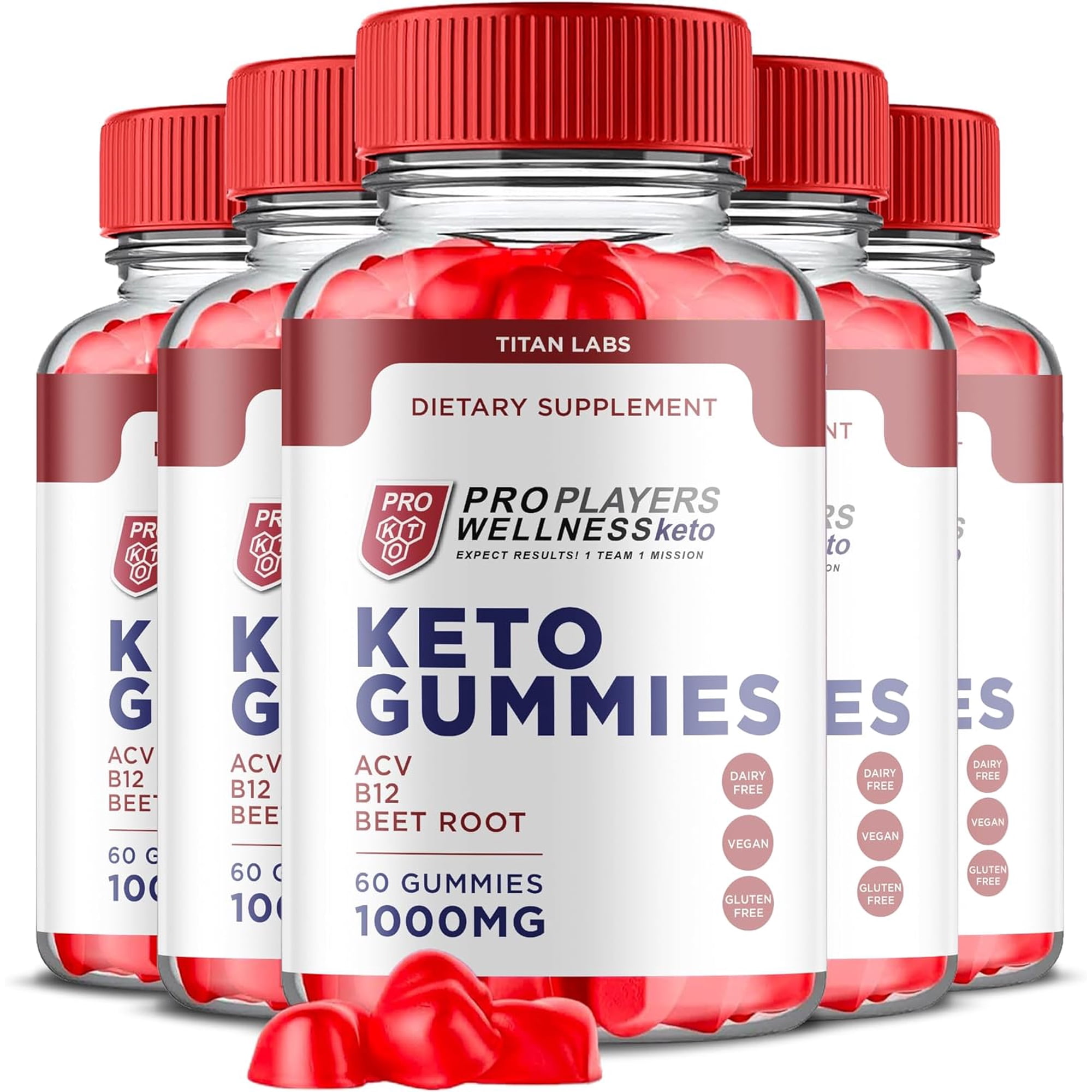 (5 Pack) Pro Players Wellness Keto ACV Gummies - Apple Cider Vinegar Supplement for Weight Loss - Energy & Focus Boosting Dietary Supplements for Weight Management & Metabolism - 300 Gummies