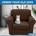 thumbnail image 7 of XYMHUN 2-Piece Armchair Sofa Cover Stretch Couch Cover Washable Sofa Slipcover Furniture Protector with 1 Cushion Cover,Coffee, 7 of 7