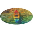thumbnail image 4 of Colorful Kayaks Glide Across The Lake Round Small Area Rug, Print Non Slip Washable Floor Mat, Soft Throw Rug for Living Room, Powder Room Entryway, Bathroom, Bedside, 4 of 6
