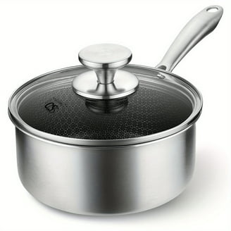 Made In Cookware ProCoat 4 Quart Non Stick Sauce Pan With Lid - 5-Ply Stainless Clad, Induction Compatible