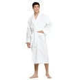 thumbnail image 5 of Turquaz Linen 100% Turkish Cotton White Waffle Kimono Unisex Spa Robe, 5 of 6