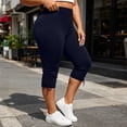 thumbnail image 2 of Maean Women's Capris Leggings Workout Athletic Elastic Waist Yoga Pant Casual Solid Color Pants, 2 of 7
