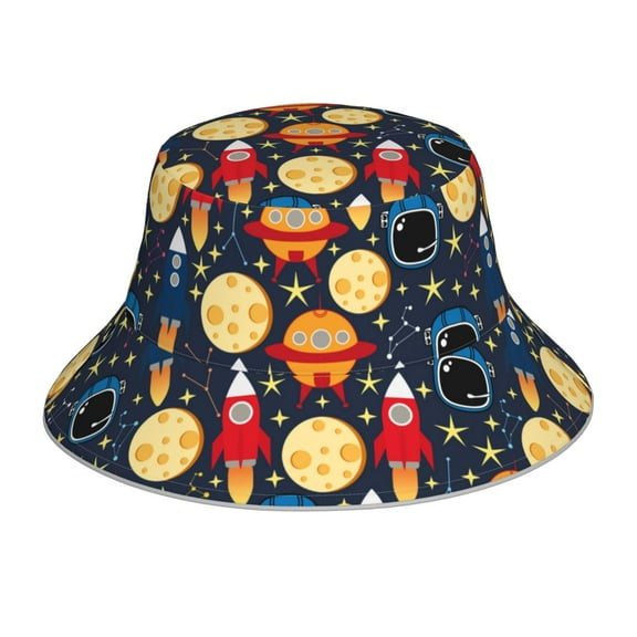 Xecao Colorful Astronomy Print Men and Women Night Reflective Hat Runner Cap Visor Bucket Hat Boonie Cap