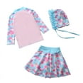 thumbnail image 3 of Baby/Toddler Girls Mermaid Swimsuit Rashguard Set Long Sleeve UPF 50+, CM25-2 Size 6T, 3 of 5
