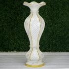 Large Silver Octagonal Vase with Elegant Patterned Design - Benzara - Walmart.com
