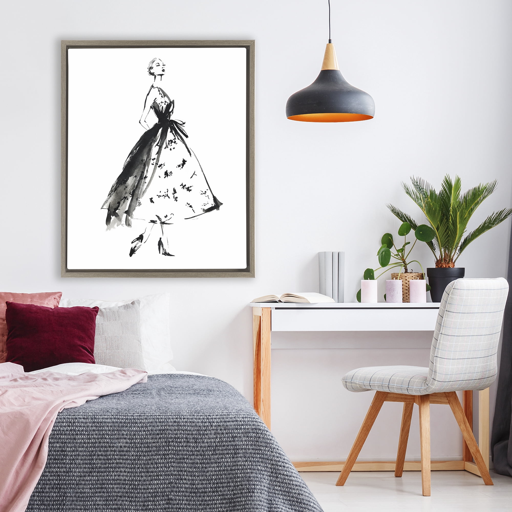 Stupell Industries Ethereal Couture Contour Brown Framed Floater Canvas Wall Art, design by Svetlana Aleynikova