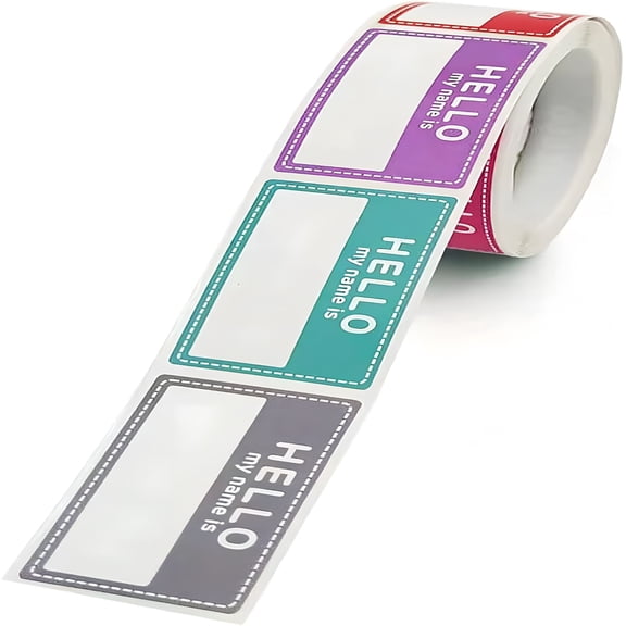 CCOCC 8 Colors 200 Pcs Name Tag Stickers,1.6'' x 1'' Name Tag Stickers,Newborn Baby Name Sticker Labels for Classroom School Office Home
