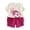 Hot Pink*, variant on OSOLU Children Boys Outfits Knit Short Sleeve Football Pattern T-Shirts and Shorts Casual 2 Piece Tracksuit Soft Comfortable Holiday Vacation Clothing Sets