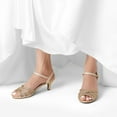 thumbnail image 6 of BURUDANI Women'S Summer Open Toe Low Heels Sandals Fashion Ankle Strap Party Dress Sandals GOLD Size 5, 6 of 7
