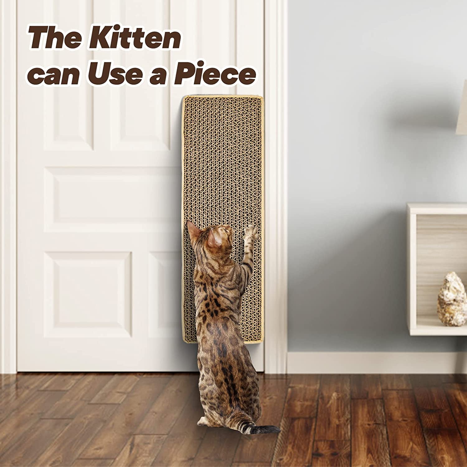THBN HappyFreeSX Splicing Cat Scratch Pad: Cat Scratchers for Indoor Cats and Kitten, 2 Pack Cat Scratching Pad, Cat Scratcher Cardboard, Cat Scratching Pad, Premium Scratch from Cats, Double-Sided D