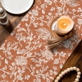 thumbnail image 3 of Table Runners 70 Inches Long Dress Scarves, Botanical Rose Farmhouse Coffee/Dining/Kitchen Table Decor, Holiday Table Runner, Vintage Burnt Orange Floral Leaf Farmhouse 13x70 Inch, 3 of 9