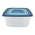thumbnail image 4 of Mainstays 14 Piece Teal Plastic Food Storage Set, Rainbow, Ideal Use for Meal Prep and Batch Cooking, 4 of 8