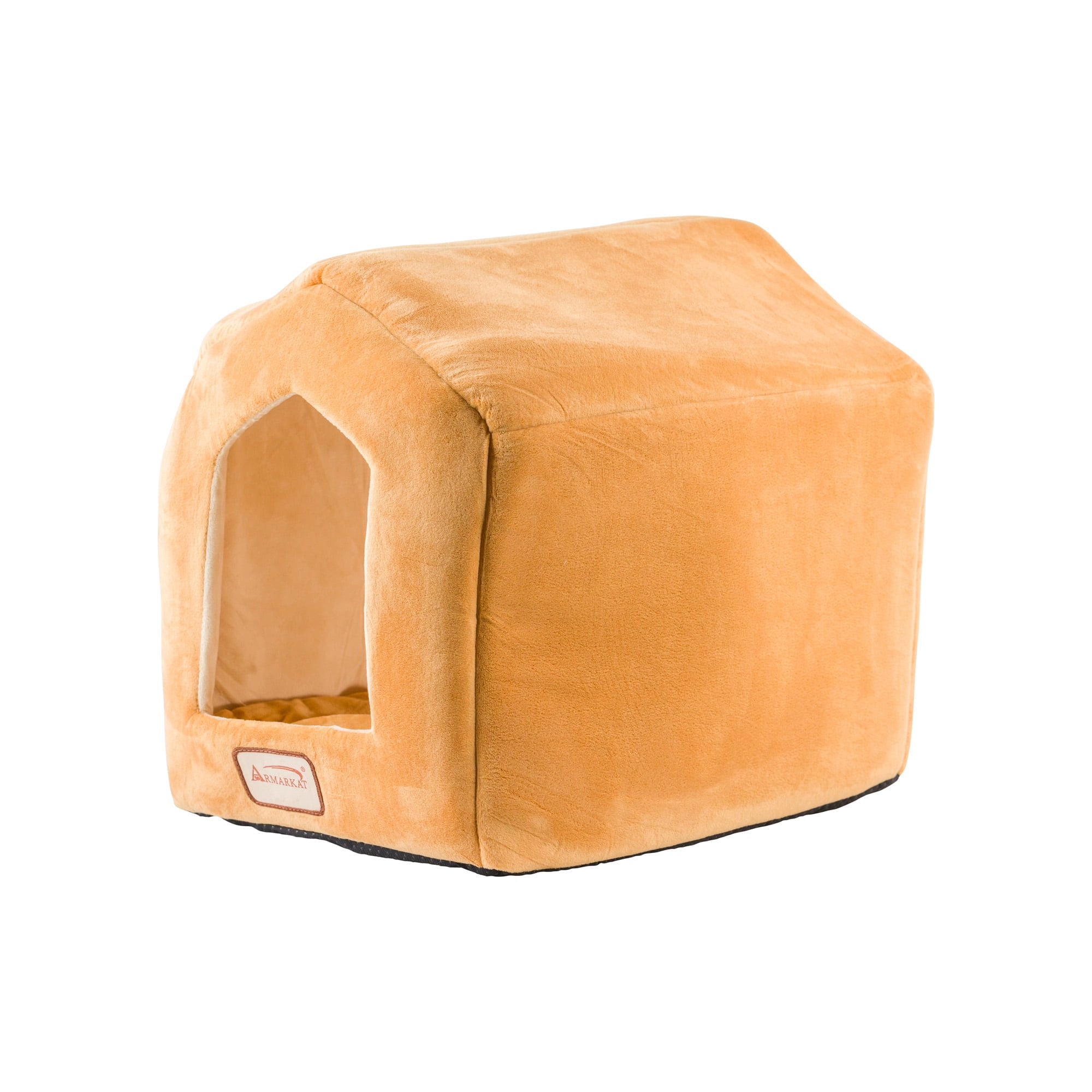 Armarkat Covered Pet Cat Bed, Brown