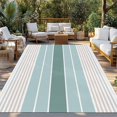 thumbnail image 2 of Teal Aqua Stripes Outdoor Rug 4x6 Ft - Reversible Patio Rug Outdoor Camping Rugs, Modern Ombre Abstract Aesthetics Washable Indoor Outdoor Area Rugs, Non-Slip Outdoor Carpet Runner for Deck/Porch, 2 of 8
