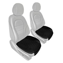 FH Group Leather Neosupreme Seat Cushion Pad With Front Pocket For Car Truck SUV Van Black - 2Pc