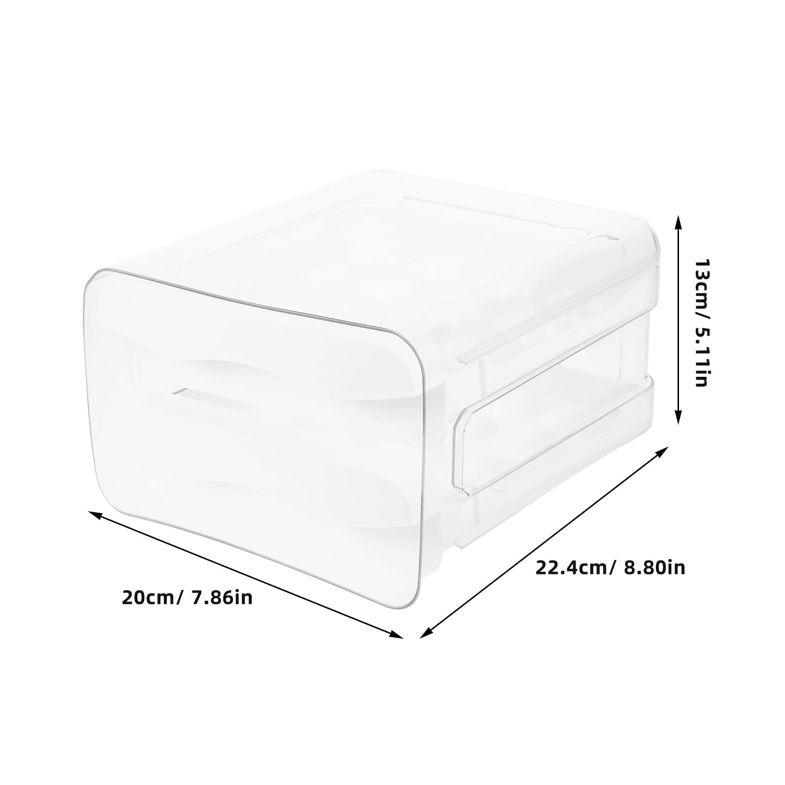 Homoyoyo Refrigerator Egg Storage Double Layer Egg Tray White 1Set