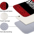 thumbnail image 6 of LVRLVR 1/4 Pcs Wild Animal Leopard Print Fabric Shower Curtain Rug Set - Zebra Print Bath Mat Bathroom Decoration, Red and Black, 70.8" × 70.8", 6 of 9