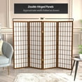 thumbnail image 5 of Red Lantern 4 ft. Short Window Pane Shoji Screen - Walnut - 4 Panels, 5 of 7