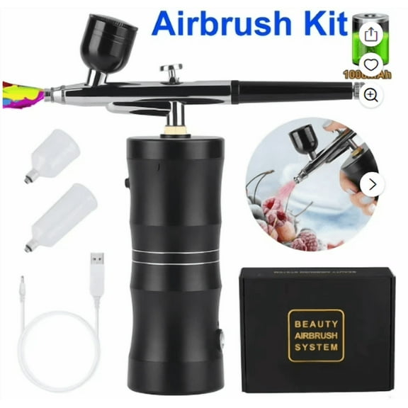 Portable Airbrush Kit with Compressor, Portable Air Brushes for Painting Dual Action Handheld Mini Airbrush Compressor