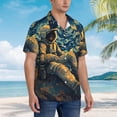 thumbnail image 3 of Fotbe Astronaut Starry Night Camisa Hawaiana para Hombre Unisex – Camisa Casual de Verano con Botones de Manga Corta de Algodón y Lino,X-Large, 3 of 7