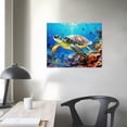 thumbnail image 3 of JEUXUS Family Wall Decor For Bedroom Family Canvas Wall Art For Bathroom Sea Turtles Wall Pictures Artwork Office Canvas Art Blue Ocean Wall Painting Modern Living Room Kitchen Home Decorations, 3 of 4