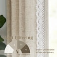 thumbnail image 5 of Curtainking Linen Curtains Taupe Curtains with Lace Trim for Living Room 84 Inch Long Rustic Farmhouse Curtains Rod Pocket Light Filtering Drapes Bedroom Window Curtain 2 Panels, 5 of 8