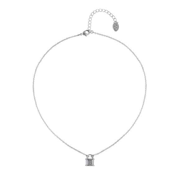 Time and Tru Silvertone Padlock Initial "R" Necklace