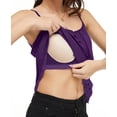 thumbnail image 3 of CARCOS Tank Tops with Built in Bras for Women Plus Size Summer Cami Swing Lace Flowy Adjustable Spaghetti Strap Camisole Top Purple,Small, 3 of 5
