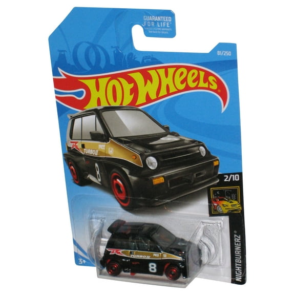 Hot Wheels Nightburnerz 2/10 (2017) Black '85 Honda City Turbo II Car 81/250