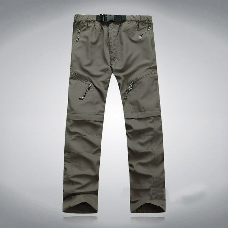 Men's Outdoor Quick Dry Convertible Lightweight Hiking Fishing Zip Off  Cargo Work Pants Trousers