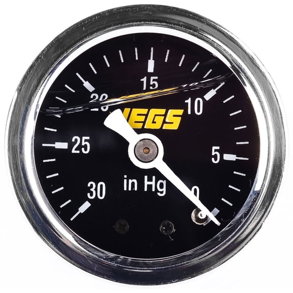JEGS Liquid-Filled Vacuum Gauge 30"-0" Hg