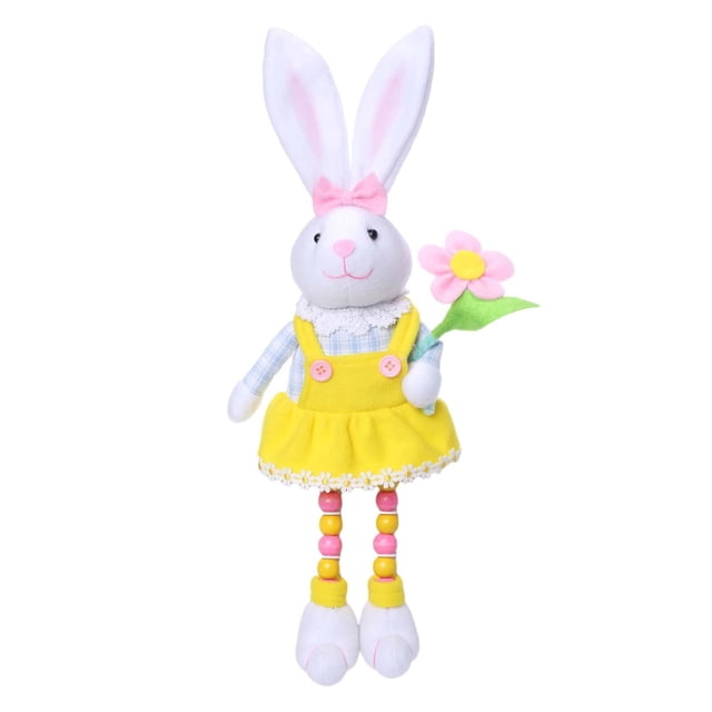 Almencla Easter Rabbit Figures Cartoon Easter Bunny Decor for Holiday Table Farmhouse B