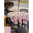 thumbnail image 5 of Outdoor Tablecloth with Umbrella Hole for Patio/Picnic/Party/Camping, Pink Orchid Flowers Waterproof Table Cloth Square Cover Washable, Vintage Floral Leaves Plants Spring (54"x 54"), 5 of 8
