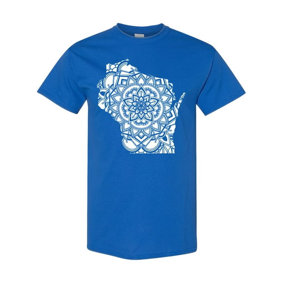 Inktastic Wisconsin Silhouette Mandala T-Shirt