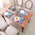 thumbnail image 6 of LNWH Tropical Jungle Flowers Pattern Placemats, 6 PCS Heat Resistant Washable PVC Table Mats, 18"x12", 6 of 6