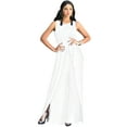 thumbnail image 1 of KOH KOH One Piece Sleeveless Cocktail Party Wide Leg Cute Casual Long Pant Suit Romper Playsuit Jumpsuit For Women Ivory White X-Small US 2-4 NT147, 1 of 6