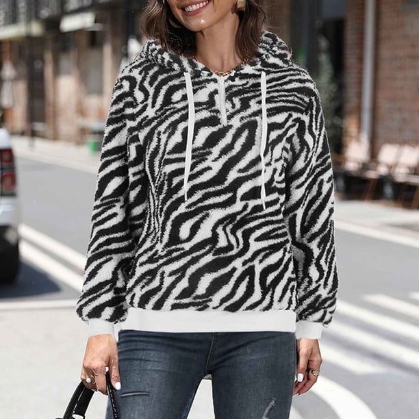Puntoco Blusa de manga larga suelta a la moda para mujer, tops informales, abrigo con cordón y cremallera engrosada Puntoco Puntoco-5265