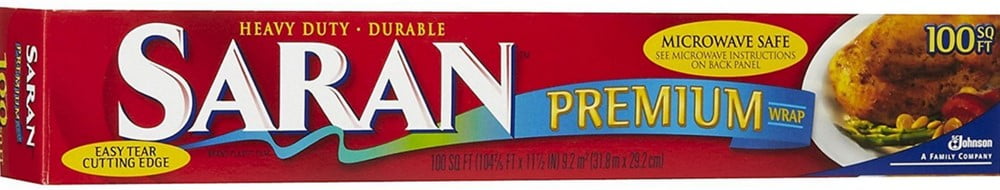 Saran Premium Plastic Wrap, 100-Square Foot Roll 1 each - 4 Pack