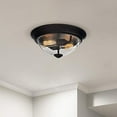 thumbnail image 3 of Prominence Home 13” Flush Mount Indoor Glass Ceiling Light, Madalyn, 51379-01, Bronze, 3 of 3