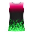 thumbnail image 3 of Penkiiy Unisex Stylish 3D Flame Printed Tank Tops Sleeveless Graphic Tops Tees for Men and Women 2XL Green, 3 of 4
