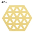 thumbnail image 3 of Uxcell Felt Coasters, Hexagonal Pad Coaster for Drink Cup Pot Bowl Vase, Light Yellow 4 Pack, 3 of 5