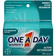 One A Day Womenâs Active Metabolism Multivitamins, Supplement with Vitamins A, C, E, B2, B6, B12, Iron, Calcium and Vitamin D, 50 ct.